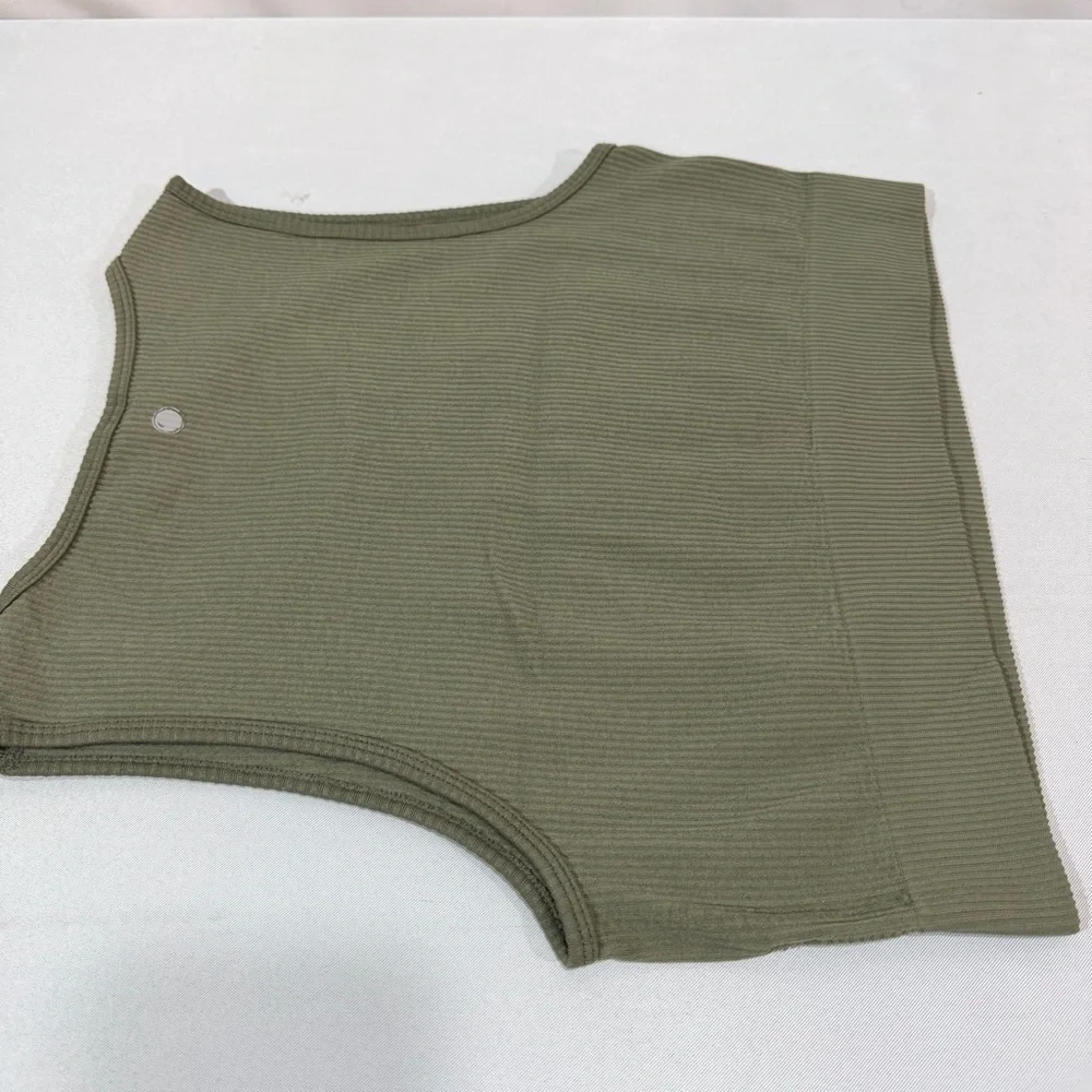 Yogalicious ribbed crop tank Top XL Green Exercise Activewear Yoga Fashion - Picture 4 of 9